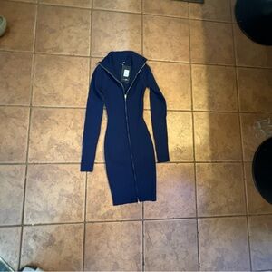 Fashion Nova Navy Long Sleeve Dress size small